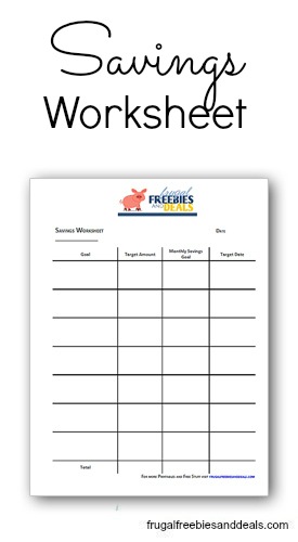Savings Worksheet 