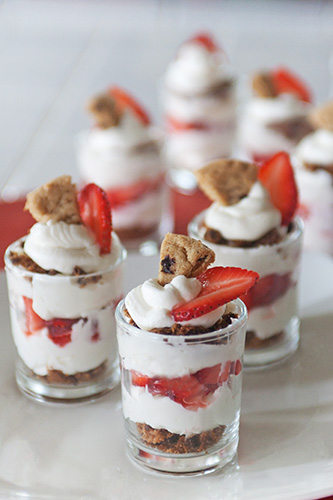 Chocolate Chip Cookie, Strawberry Trifle