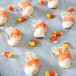 Candy “Corn”ge Slices {White Chocolate Dipped Orange Slices}