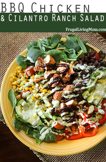 BBQ Chicken Salad with Cilantro Ranch Dressing