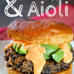 Best Black Bean Burger Recipe with Red Pepper Aioli