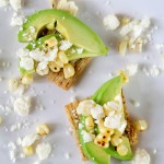 Cotijacornocadoscuit (Cotija, Grilled Corn and Avocado Snack)