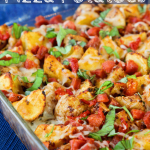 Easy Clean Up Cheesy Roasted Pizza Potatoes